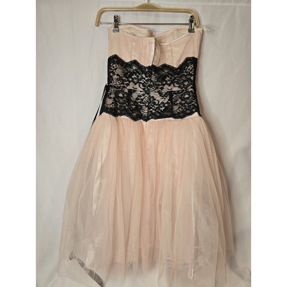 Vintage Gunne Sax by Jessica McClintock Strapless Blush Tulle Lace Gown Size 14 - Picture 14 of 16